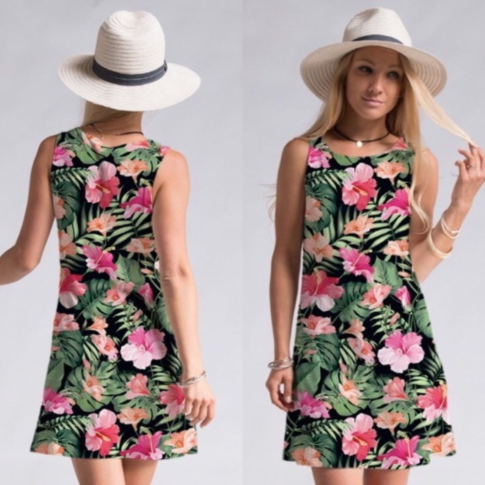 🌴Silk Tropical Babydoll Dress🌴